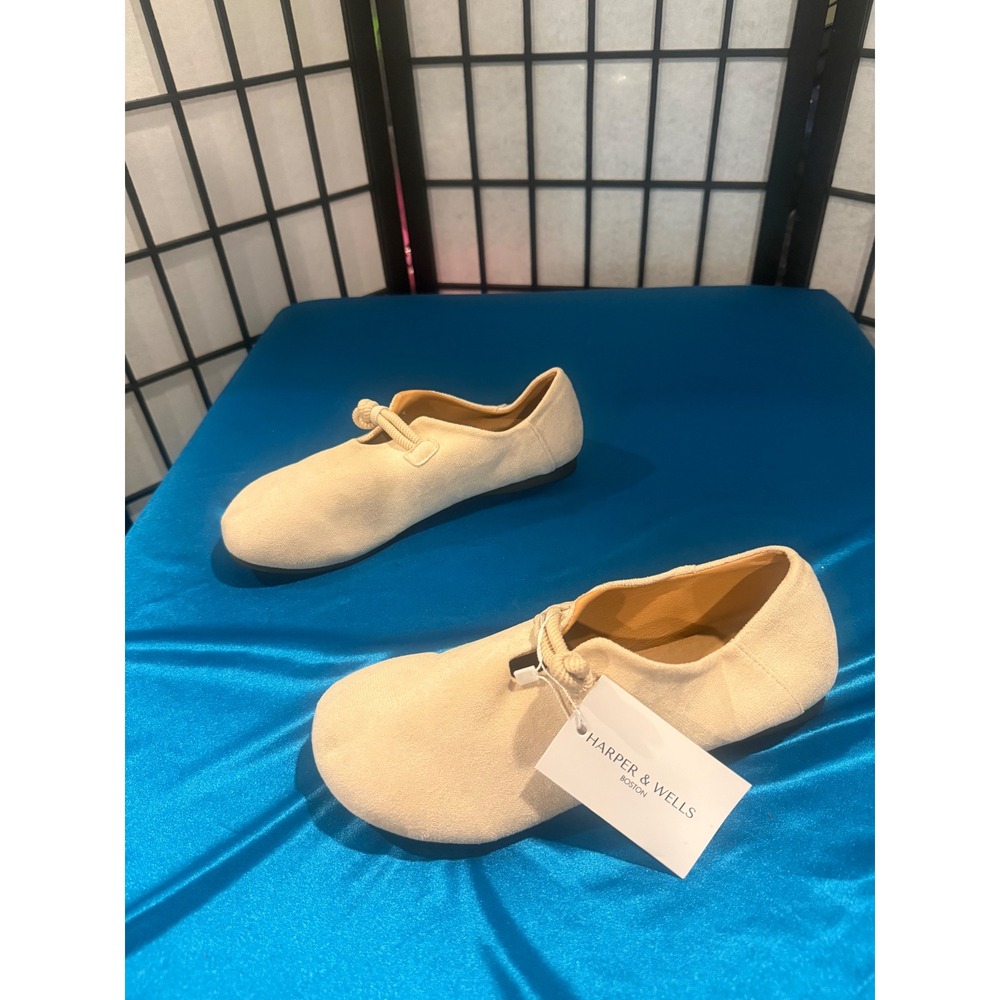 👠 Harper & Wells Cream Bow-Detail Flats NWT US 10–10.5 / EU 41